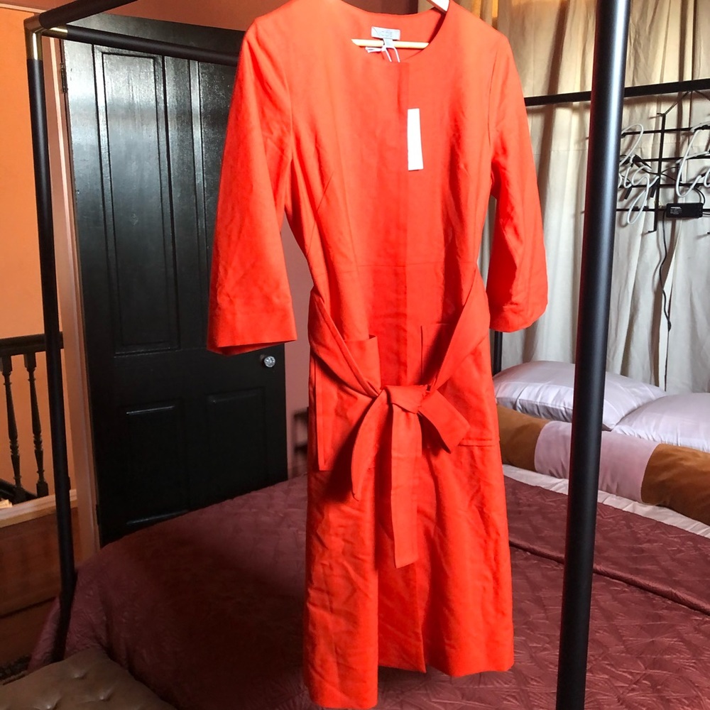 COS Red All Season Wool Dress Knee Length